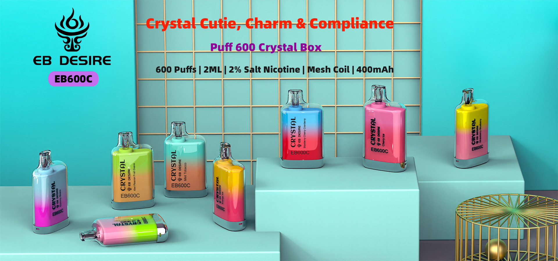 ویپ یکبار مصرف جذاب EB DESIRE Puff 600 Crystal Box (4)
